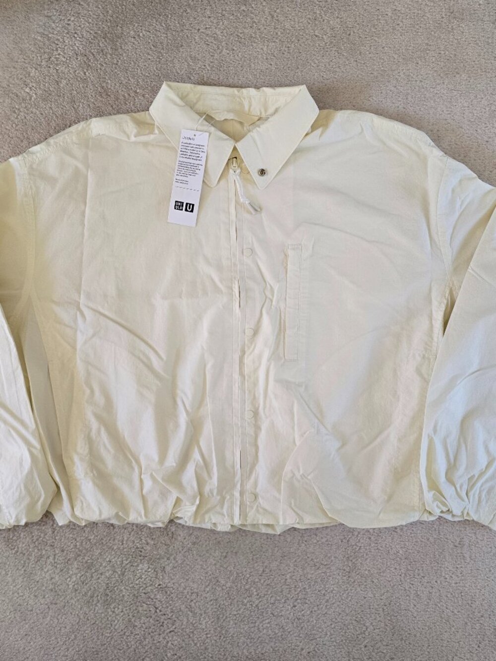 NWT Uniqlo U Lemaire Volume Sleeve Cocoon Blouson Off-White Women’s Size M